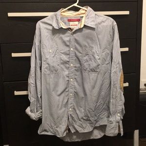 Casual button up shirt with elbow pads size L